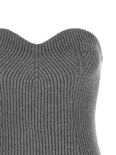 Jil Sander Gray Virgin Wool Women's Blouse In Gray