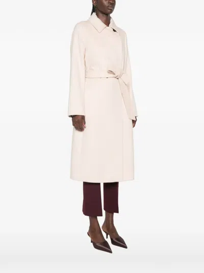 Max Mara Belted Button-fastening Coat In Multi