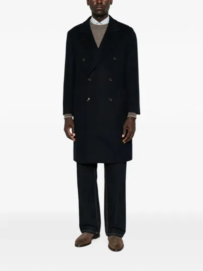 Montecore Double-breasted Coat In Blue