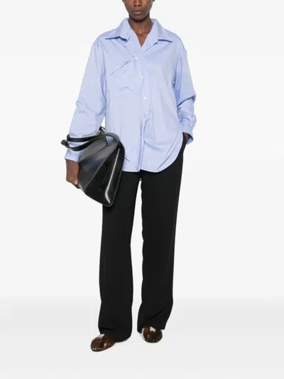 System Asymmetric-front Chest-pocket Shirt In Blue