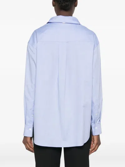 System Asymmetric-front Chest-pocket Shirt In Blue