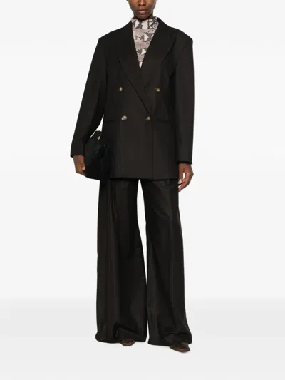 Le Sully Studio Double-breasted Peak-lapels Blazer In Brown