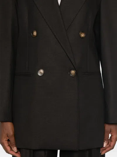 Le Sully Studio Double-breasted Peak-lapels Blazer In Brown