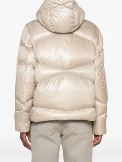 Herno Quilted Long-sleeve Down Jacket In Neutral