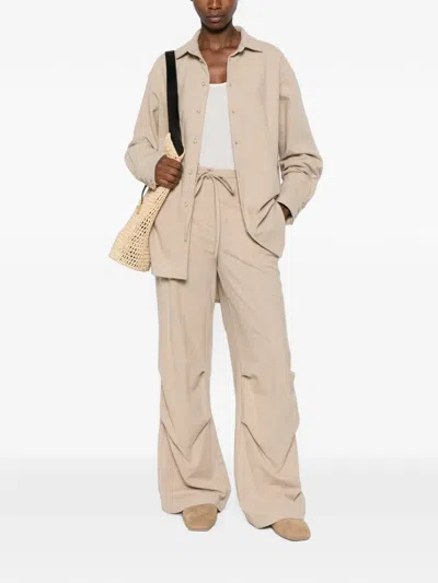 Le Sully Studio Buttoned-cuff Oversized Shirt In Neutral