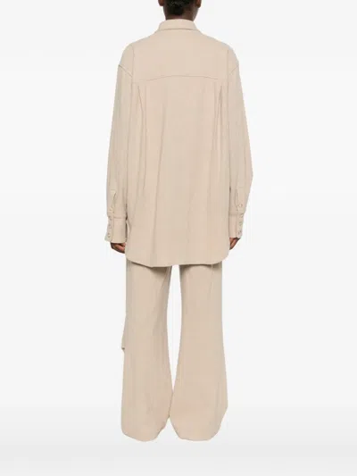 Le Sully Studio Buttoned-cuff Oversized Shirt In Neutral