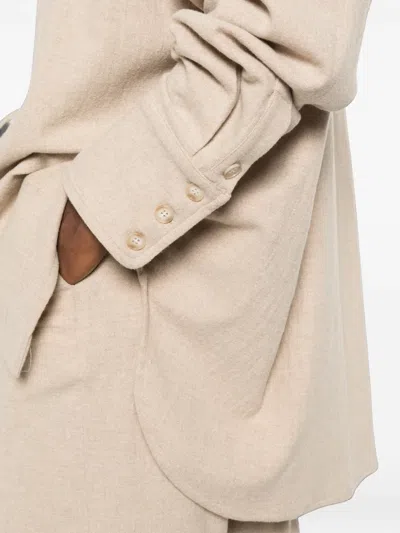 Le Sully Studio Buttoned-cuff Oversized Shirt In Neutral