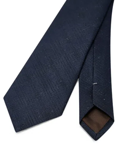 Canali Check-pattern Pointed-tip Tie In Transparent