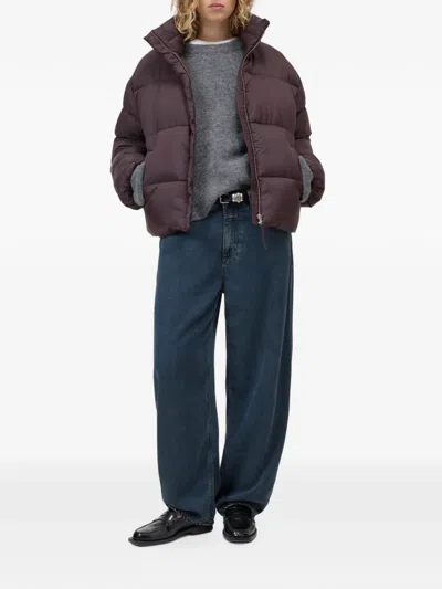 Closed Cropped Puffer Jacket In Brown