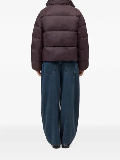Closed Cropped Puffer Jacket In Brown