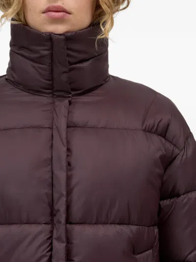 Closed Cropped Puffer Jacket In Brown