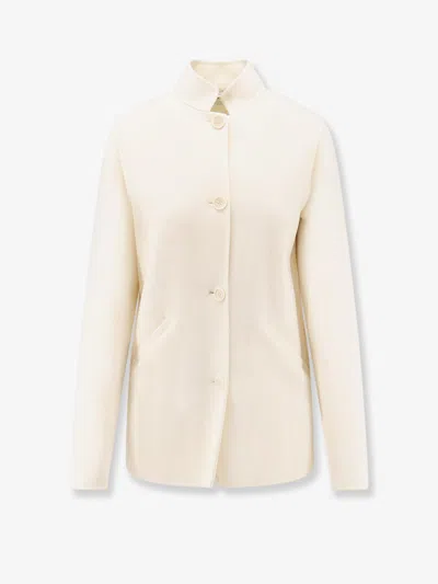 Aspesi Button-fastening High-neck Jacket In White
