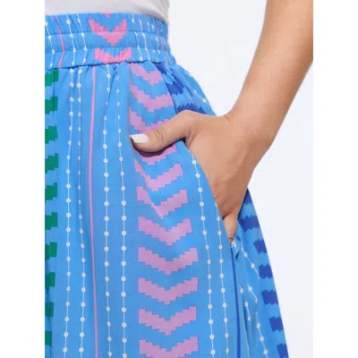 Bloomchic Geometric Striped Print Drawstring Maxi Skirt In Multi
