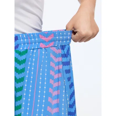Bloomchic Geometric Striped Print Drawstring Maxi Skirt In Multi