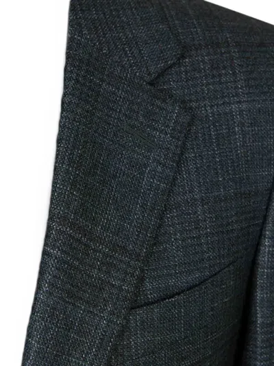 Canali Checked Single-breasted Jacket In Gray