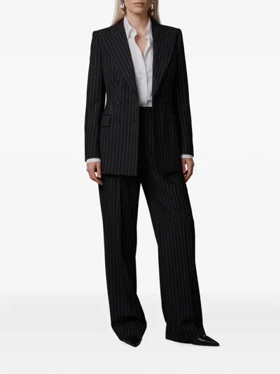 Dolce & Gabbana Pinstriped Wool Double-breasted Jacket In Multi