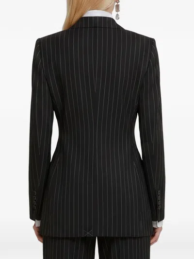 Dolce & Gabbana Pinstriped Wool Double-breasted Jacket In Multi