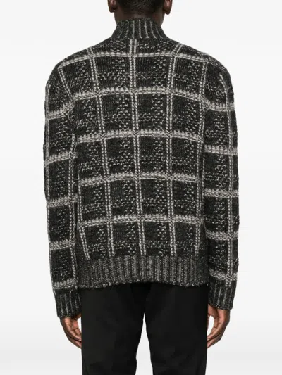 Canali Check-pattern Zip-up Cardigan In Multi