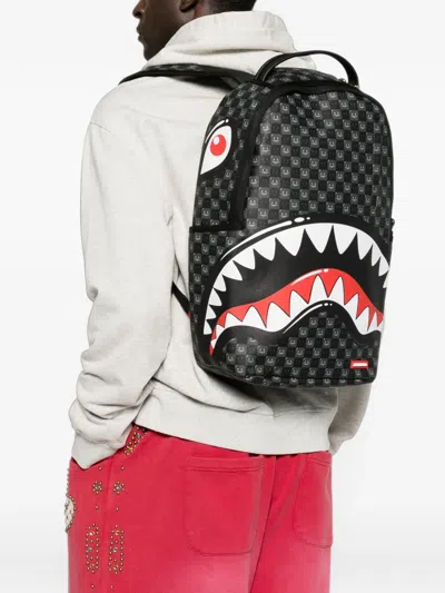 Sprayground Shark Mouth Checkered Backpack In Red
