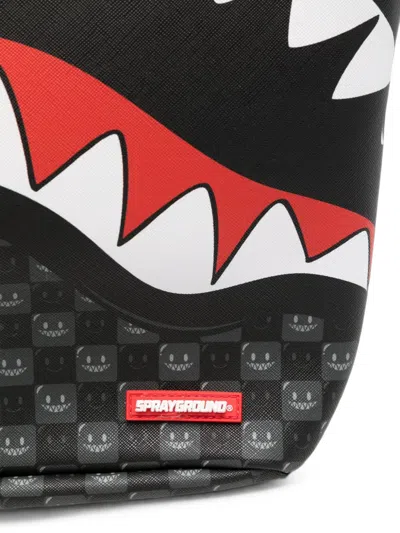 Sprayground Shark Mouth Checkered Backpack In Red