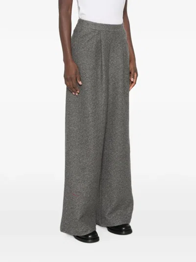 Bye Herringbone-pattern Wide-leg Trousers In Gray