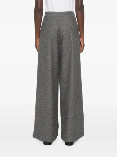 Bye Herringbone-pattern Wide-leg Trousers In Gray