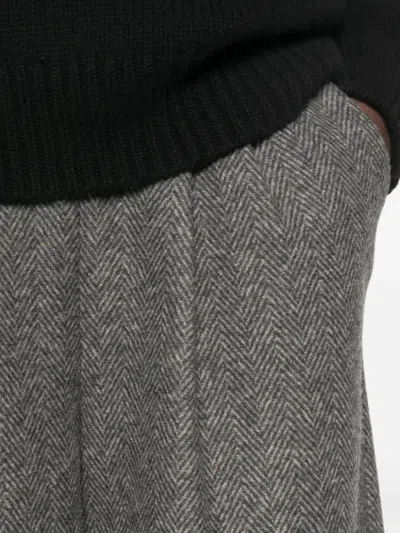 Bye Herringbone-pattern Wide-leg Trousers In Gray