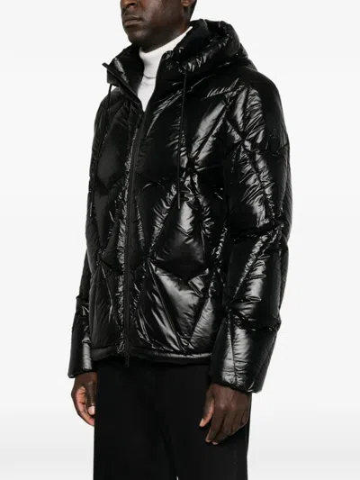 Moose Knuckles Quilted Hooded Jacket In Black