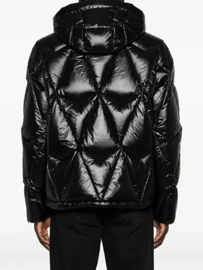 Moose Knuckles Quilted Hooded Jacket In Black