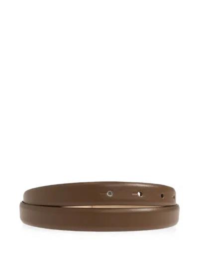 Max Mara M-logo Leather Belt In Red