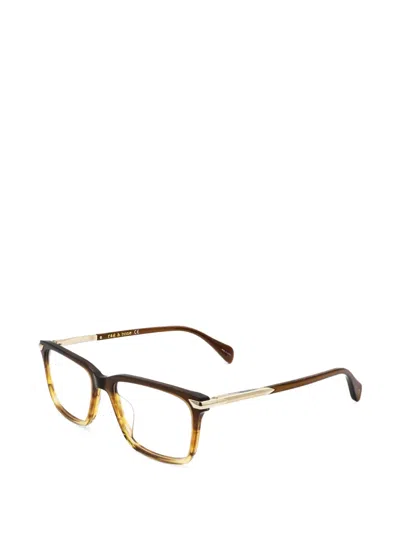 Rag & Bone Eyewear Rectangle-frame Glasses In 褐色