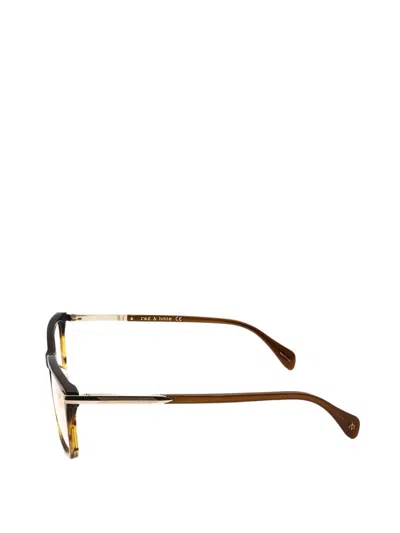 Rag & Bone Eyewear Rectangle-frame Glasses In 褐色