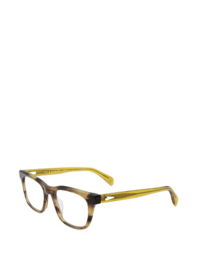 Rag & Bone Eyewear Horn-effect Rectangle-frame Glasses In 绿色