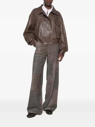PATCHWORK-CHECK TROUSERS