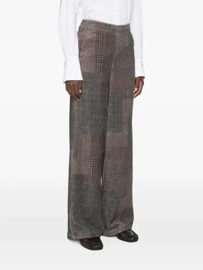PATCHWORK-CHECK TROUSERS