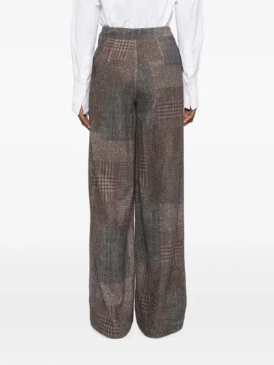 PATCHWORK-CHECK TROUSERS