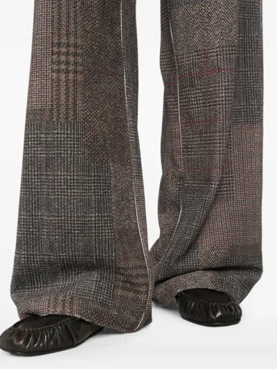 PATCHWORK-CHECK TROUSERS