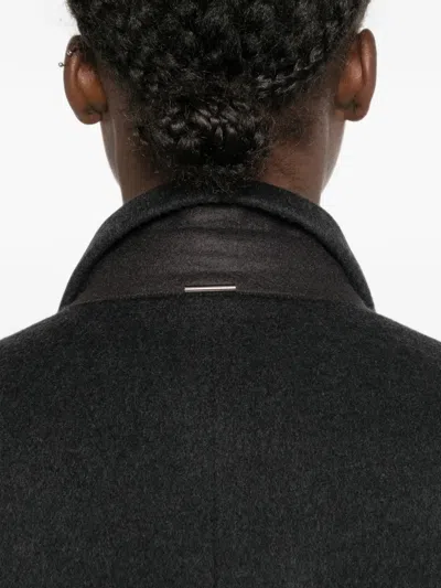 System Double-breasted Peak-lapel Coat In Black