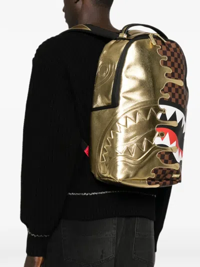 Sprayground Shark Mouth Checkered Backpack In Red