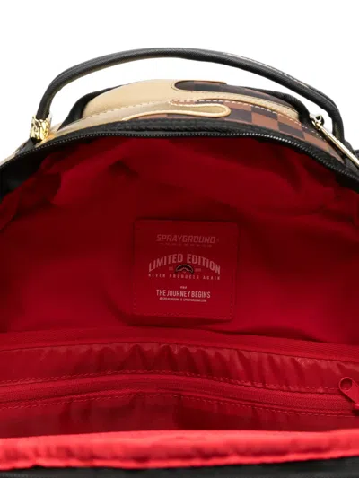 Sprayground Shark Mouth Checkered Backpack In Red