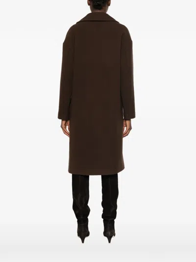 Le Sully Studio Double-breasted Notched-lapel Coat In Brown