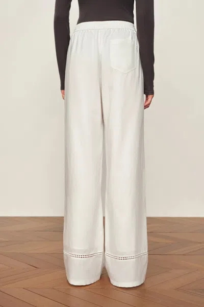 Fabrique Eve Openwork Drawstring Wide Leg Pants In White