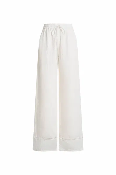 Fabrique Eve Openwork Drawstring Wide Leg Pants In White
