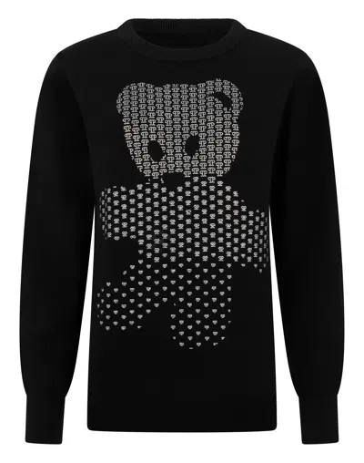 Philipp Plein Teddy Pullover Mit Kristallen In Black