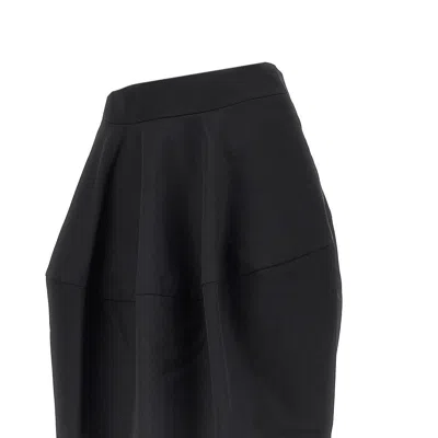Jacquemus Solid Color Midi Skirt In Black