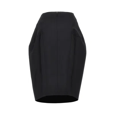Jacquemus Solid Color Midi Skirt In Black