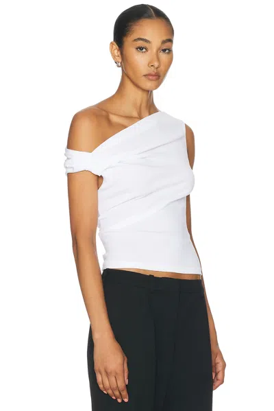 A.l.c Cece Off-shoulder Tee In White In White