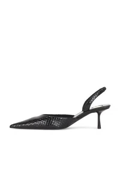 Saint Laurent Marida Python Slingback Pump In Black