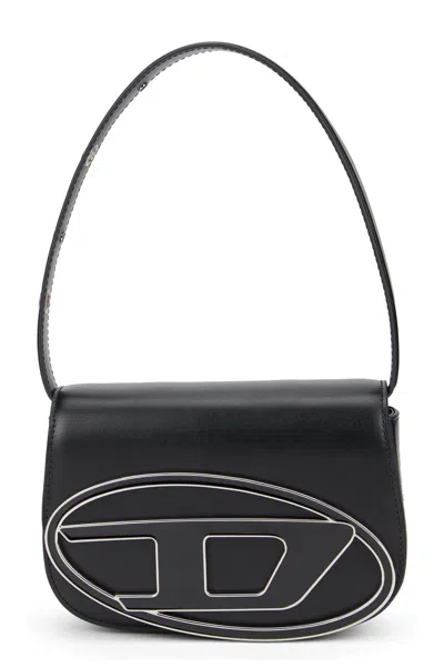 Diesel Black Leather 1dr Shoulder Bag In Black