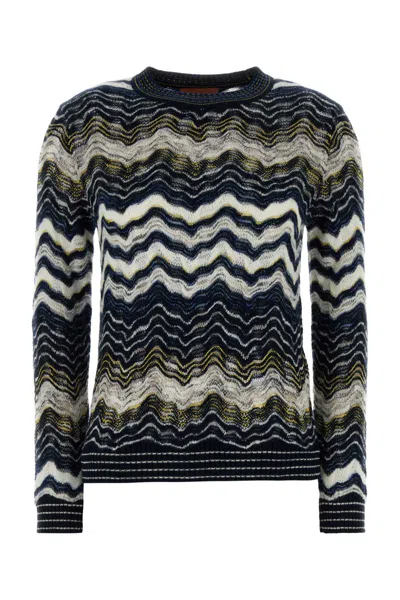 Missoni Embroidered Stretch Wool-blend Sweater In Multi